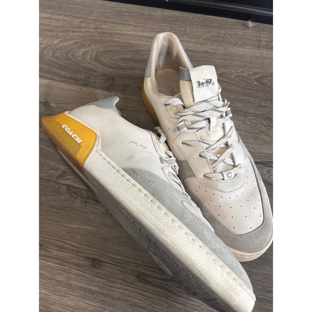 Coach CitySole Court Sneakers Cream Grey Amber Translucent Sole Low Top Shoes